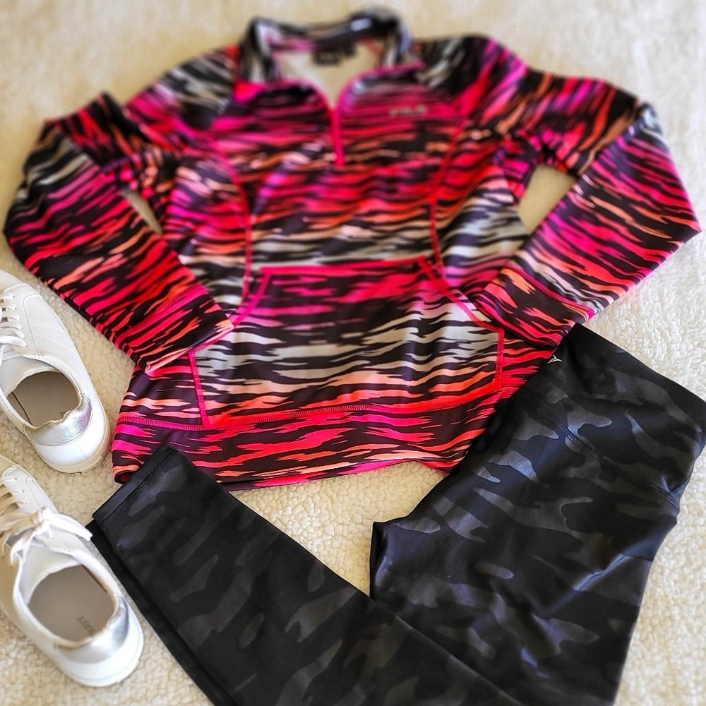 NWOT Fila Sport Zebra Pink Print Jacket M